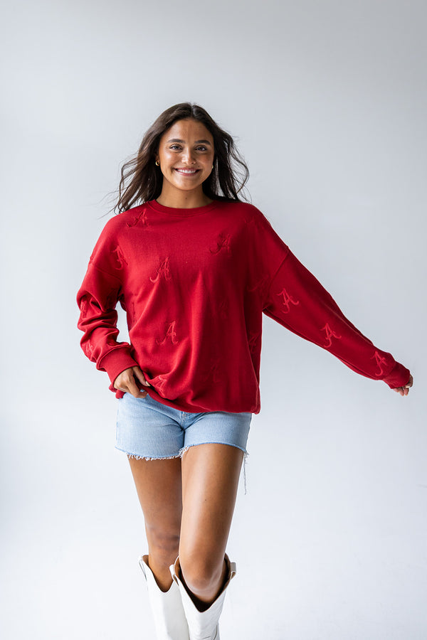 Alabama Ritter Repeat Lantern Sleeve Crew